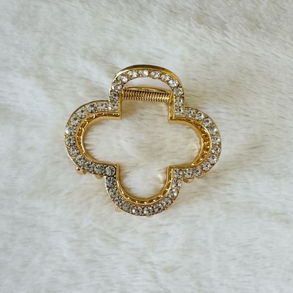 Gold Rhinestone Hair Claw Clip